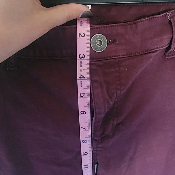 M Jeans by Maurices Skinny Mid Rise Side Maroon Size 18R - Picture 7 of 8